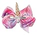 Oaoleer 4pcs 8 inch Unicorn Large Hair Bows with Alligator Clip Hair Grips Gift for Girls Toddles (4pcs Unicorn Hair Bows)