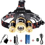Bisgear 6000 Lumen Led Focusing Headlamp Rechargeable Ultra Bright 3 t6 Cree Headlight Hunting Tools Waterproof Flashlight Mining Light Camping Gear