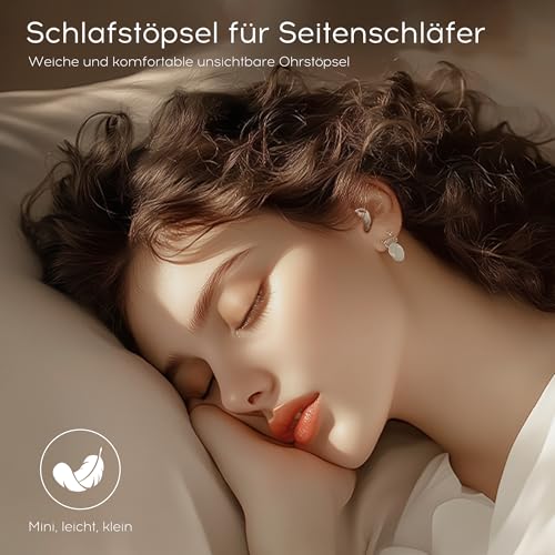 sunvito Sleep Headphones, Bluetooth 6.0, Sleep Headphones, Side Sleepers, Mini Headphones for Sleeping with Noise Cancelling, Soft Liquid Silicone Earphones with Long Battery Life for Sleep, Travel