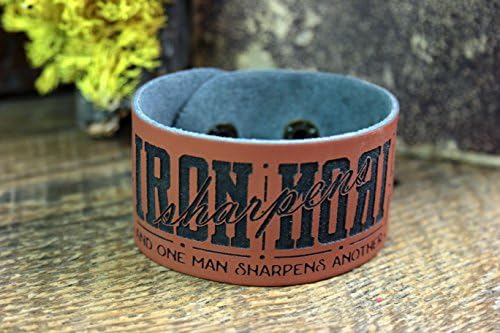 Iron Sharpens Iron/ Handmade/ Leather Bracelet/ Custom bracelet/ Custom Leather Cuff