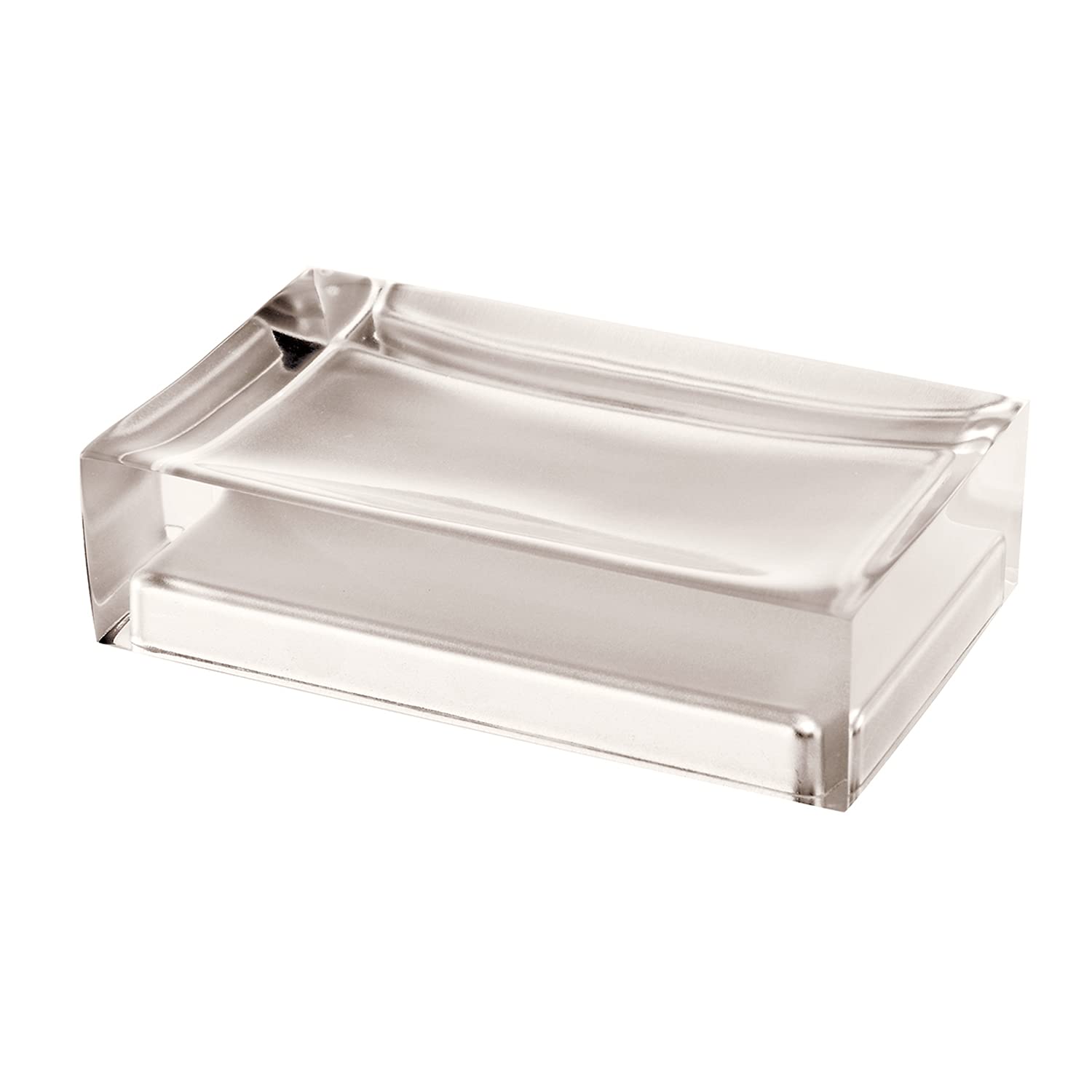 Gedy Auckland Soap, Measures and Weight: 3 x 11 x 7 cm & 0.13 kg, Solid Soap Holder in Transparent Resin, Light Taupe Finish, R&D Design, Handmade, 2 Year Warranty, Unique