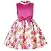 Dress Girl Kids Dresses Girls Retro Floral Knee-Length Summer Garden Party Dresses Church Dresses Girl's Sleeveless Cute Vintage Birthday Party Dresses Size 5 4-5 (1862-2 Fushia, 5)