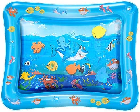 SUOTO Water Play Mat Inflatable Tummy Time Mat, Infants Toddlers Perfect Fun time Play Mat for Your Baby Stimulation Growth Skill