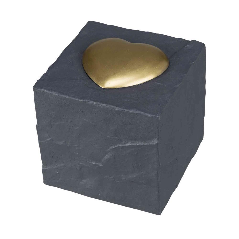 TRIXIE Memorial Stone Cube With Heart, 11 x 11 x 11 cm, Grey