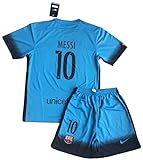 2015/2016 Messi #10 FC Barcelona Champions League Third Jersey & Shorts for Kids/Youth