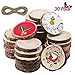ATDAWN Natural Wood Slices with Holes, 30 Pcs Unfinished Wooden Circles, Craft Wood kit, Christmas Ornaments DIY Crafts (2.4