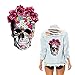 ARTEM 10.2X7.1inch Mosaics Rose Skeleton Sticker Thermal Transfer Patches for Clothes Patch DIY T-Shirt Hoodies and Denim Jacket
