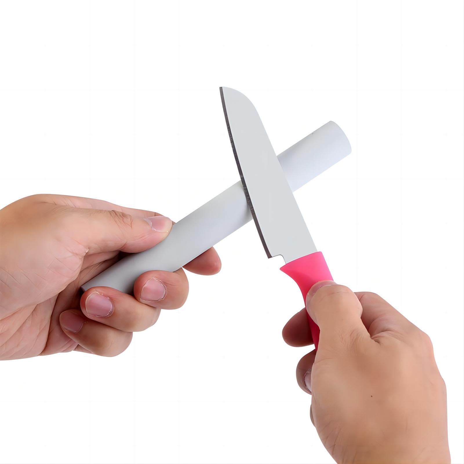 VIFER Sharpening Stone Cylindrical 800 Grit Whetstone Cylindrical Sharpener Grinding Tool for Kitchen Tools Scissors Cutter Axe 150mm