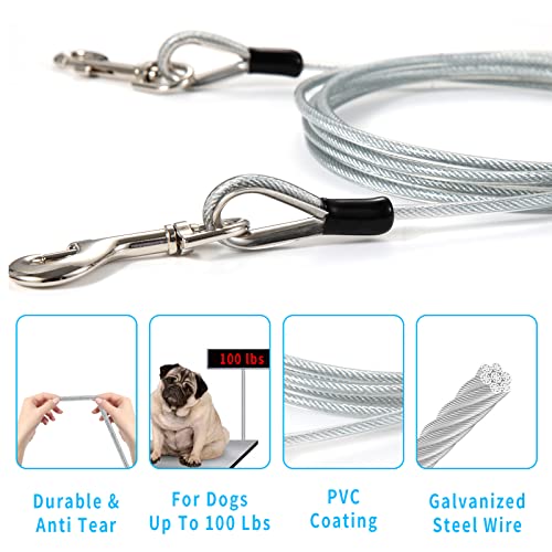 Cable Tie Out for Dogs 10 ft Length 100 lbs Break Strength Galvanized