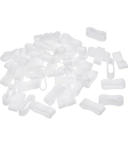 MECCANIXITY Silicone Rubber Bands Rings Non-slip 1\" White For Wrapping Paper, Cord...