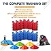 Soccer Cones (Set of 50) and Sports Jerseys Pinnies (12-Pack) - Perfect Disc Cones for Basketball Drills, Complete Soccer Training Equipment