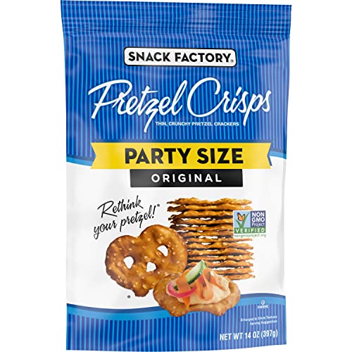 Snack Factory Original Pretzel Crisps, NonGMO, 14 oz Party Size Bag