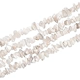 32 Inches 5-8mm Natural White Moonstone Chips Gemstone Free Form Tumbled Semi precious Irregular Strand Drilled Stone Beads for Jewelry Making