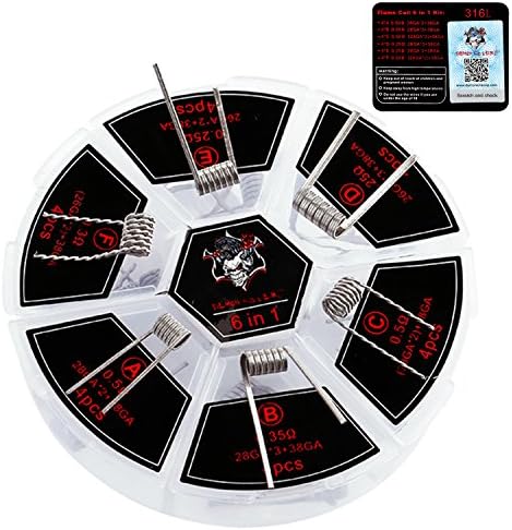 Prebuilt Coils Demon Killer Flame Coil 6 in 1 Heating Wire With 24pcs Premade Coils(0.25ohm 0.35ohm 0.5ohm) -For Home Use