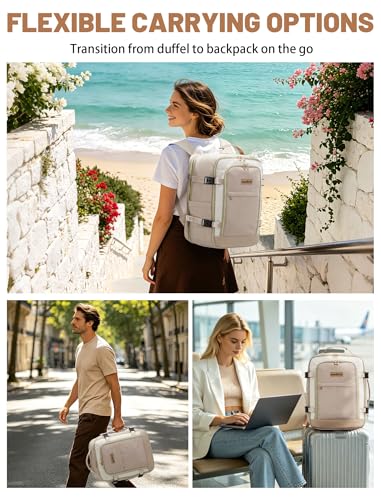 MOCOCITO Airplane Cabin Travel Backpack 40 x 20 x 25, Travel Bag for Ryanair EasyJet Hand Luggage Backpack Travel Backpack Unisex Waterproof 20L, Apricot/Brown, Fashion