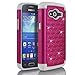 STARSHOP Galaxy Grand Prime Case, Galaxy Grand Prime G5308 Case, Slim Dual Layer Armor Phone Case Cover with Spot Diamond White/Pink