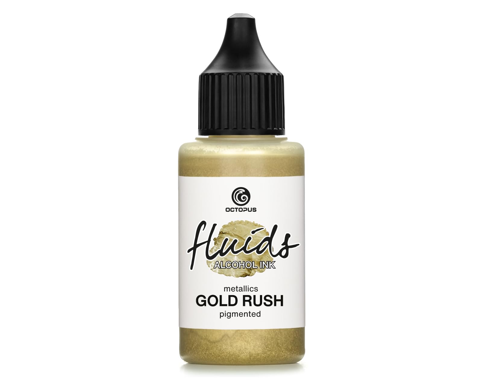 30ml Fluids Alcohol Ink Gold Rush for Fluid Art and Resin, Metallic Gold