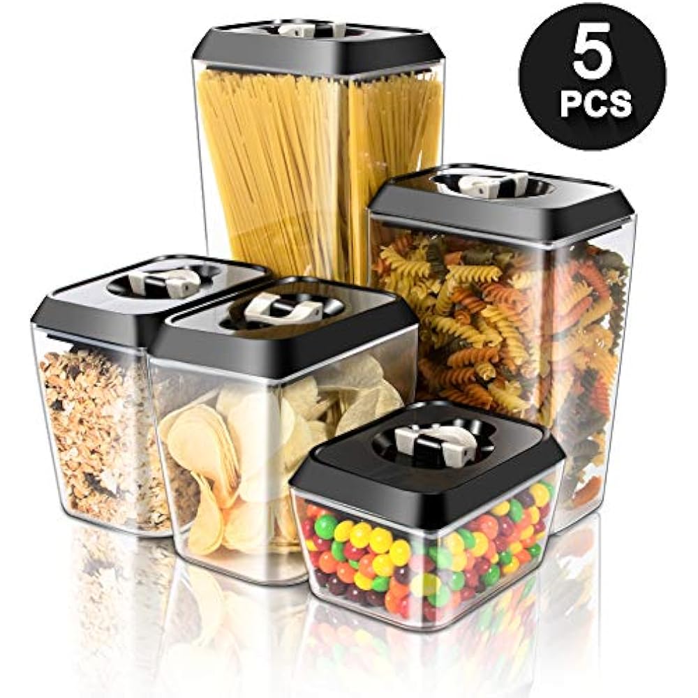 Airtight Food Storage Containers 5PCS Canisters Set With Lids Large