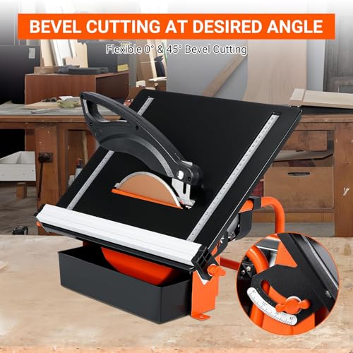 Takywep 7 inch Wet Tile Saw, 3450 RPM, Bevel cuts tile from photo 9