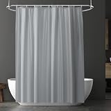 URAQT Shower Curtain 180x180 cm PEVA Waterproof Mildew Resistant Grey
