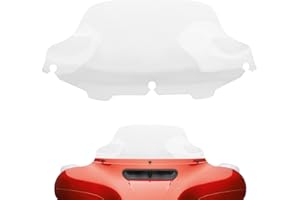 WOWTK 8 inch Windshield Windscreen for Harley Davidson Touring Street Glide Electra Glide FLHT FLHTC FLHX 1996-2013,Transpare