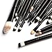 AMarkUp 20 Pcs Pro Makeup Brushes Set Powder Foundation Eyeshadow Eyeliner Cosmetic Brush (Black)