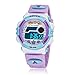 LinTimes LED Digital Waterproof Watch for Girls Multifunction Outdoor Sport Electronic Wrist Watch Purple