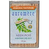 Auromere Ayurvedic Toothpicks, Neem, 100 Count (Pack of 12)