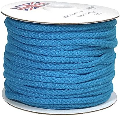 Cotton Braided Lacing Cord - Light Turquoise- per meter
