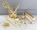 Gold Desk Accessories | 7 Desktop Essentials (44 Items Total) | Office Supply Set & Organizer in Gold Décor