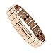 Stainless Steel Magnetic Therapy Bracelet Golf 4 Element Double Row Pain Relief for Arthritis and Carpal Tunnel-Rose Gold