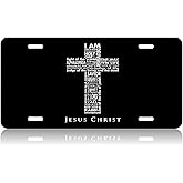 IAM Son of GOD JESUSCHRIST.Decorative Front License Plate Cover.Wall Decoration.Vehicle Decoration.Female License plate6x12inch 4(Holes) (153013)