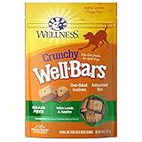 Wellness Crunchy WellBars Natural Grain Free Dog Treats, Lamb & Apples, 8-Ounce Bag