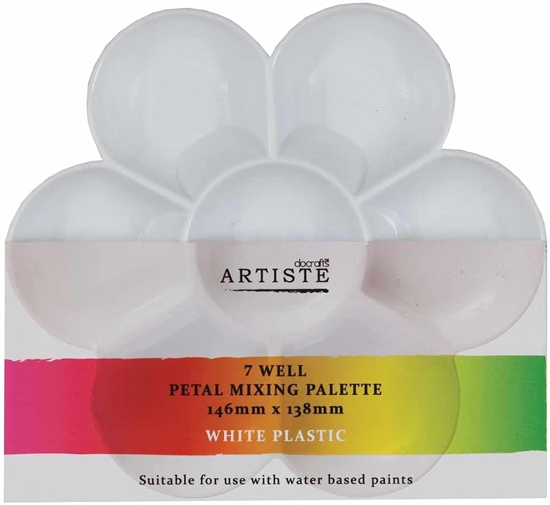 ARTISTE Plastic Petal Mixing Palette - White, Water Based Paints