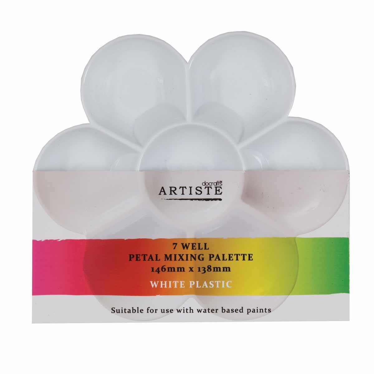 Artiste Plastic Medium Petal Mixing Palette, White