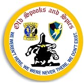 Round Old Spooks and Spies Sticker (ASA Army Security Agency We Don't Exist Logo Seal Vinyl Decal for car Truck Laptop Water Bottle or Cooler (2.5 inch) U.S. Army Licensed