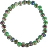 Axxlern Design Bead Bracelets 6mm Round Ceramic Beads Stretch Bracelet Colorful Beaded Bracelets Fits for Men and Women