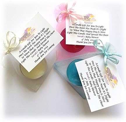 5 x Personalised Baby Shower Scented Candle Favours/Gifts (Pink)