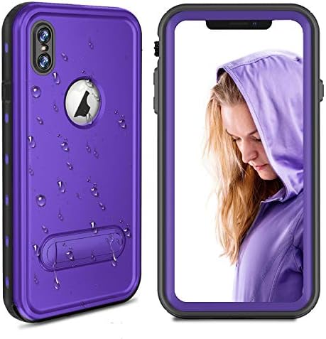 iPhone Xs Max Waterproof Case, iPhone Xs Max Cases Shockproof Built-in Screen Protector Full-Body Protective Waterproof Case for iPhone Xs Max ( Purple, 6.5inch )