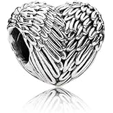 MiniJewelry Love Heart Angel Wing Bead Charm fits Pandora Moments Bracelets Women Jesus Birthday Christmas S925