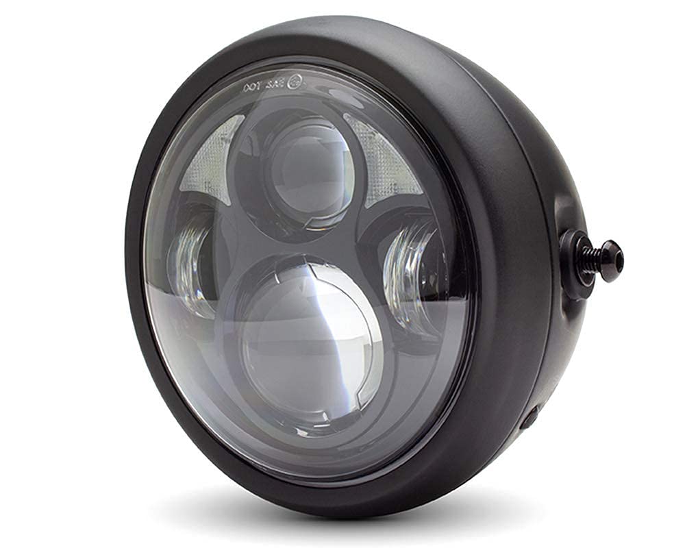 Alchemy Parts Motorbike LED Headlight 6.5" Custom Retro Cafe Racer or Streetfighter Project
