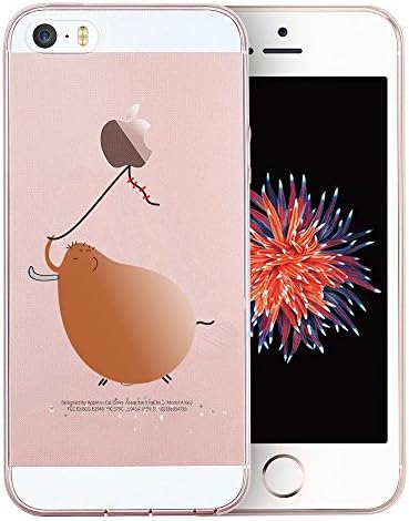 iPhone SE Case Clear, Vect iPhone 5s Case Clear with Embossed Design TPU Soft Shock-Absorption Scratch-Resistant Slim Fit Protective Cover for iPhone SE iPhone 5s 4 inch (Frolic Elephant)
