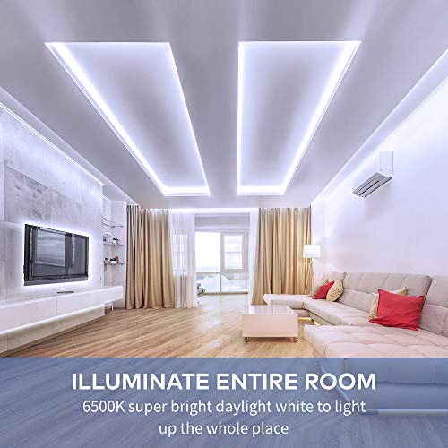 Govee White LED Light Strip, 16.4ft Dimmable Led Strip Lights White, Bright 6500K Daylight, Cuttable and Strong Adhesive, 300 LEDs Flexible Tape Lights for Mirror, Under Cabinet, Party and Bedroom