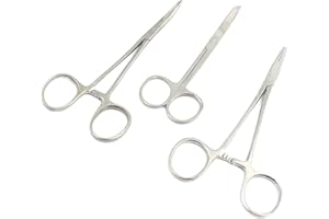 G.S ONLINE STORE 3 PCS PREMIUM GRADE WEBSTER NEEDLE HOLDER 5" SMOOTH + MOSQUITO HEMOSTAT FORCEPS 5" CURVED + STITCH SCISSORS 4.5" LACERATION KIT