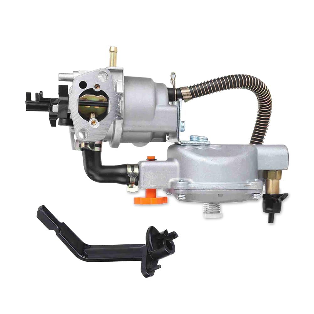 LPG Generator Dual Fuel Carburetor, NG Conversion Kit for Portable Gasoline Carburetor with Manual Choke Gasket Spacer Insulator Motors Choking Coil Water Pump Air Filter Replacement Hand Tool