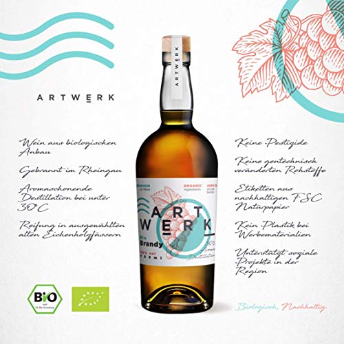 Artwerk | Bio Brandy | 700 ml | 40% Vol. | Handwerklich hergestellt | Intensives & fruchtiges Aroma von getrockneten… – Bild 3