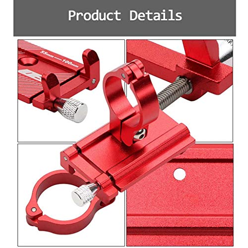 Universal Bike Phone Mount Motorcycle Handlebar Holder Adjustable Suitable For 3.5 To 6.2 Inches Phones Anti-Slip Mobile Phone Stand Holder For Xiaomi Mijia M365 Electric Bicycle Holder (Red, G-81)