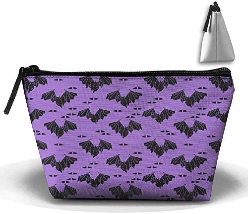 CHC40 Halloween Bat Purple Spooky Scary Cosmetic Bag, Portable Travel Makeup Case Pouch Toiletry Wash Organizer.