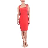 Vince Camuto Women's Sleeveless Square Bodice Knee Length Dress