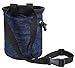 AMC Rock Climbing Chalk Bag with Embroidery/Pocket/Belt (Denim Blue, 6 inches x 4 inches)